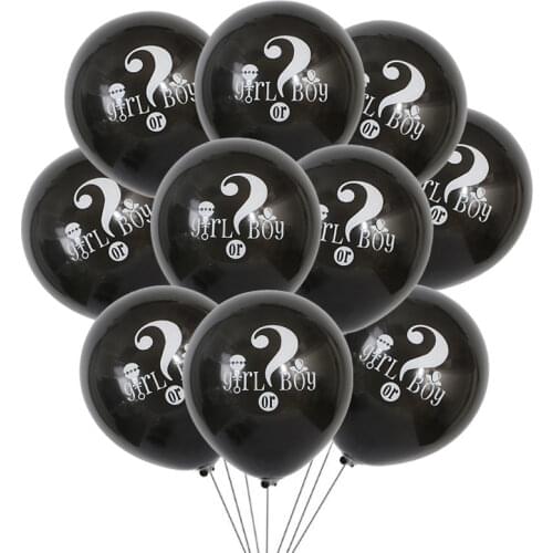 Baby Gender Secret Party Balloon 10 pcs he or she boy or girl Gender Secret Latex Balloon Set 10 Inch Black Balloon Wholesale