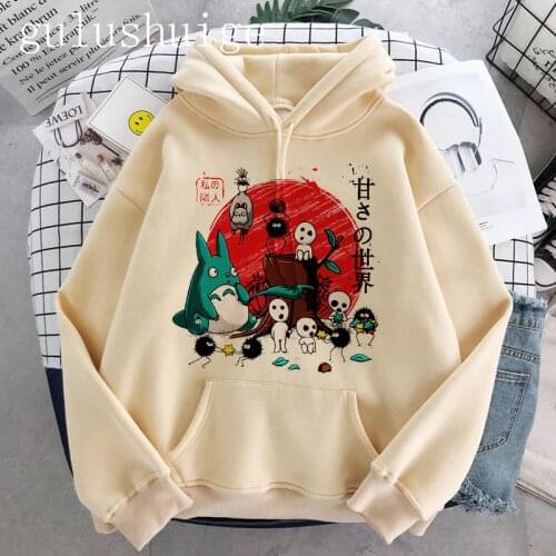 Studio Ghibli Totoro Japanese Anime Funny Manga Hoodie Women Spirited Away Miyazaki Hayao Sweatshirt 90s Graphic Hoody Female