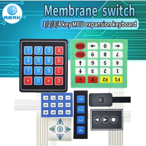 1 3 4 5 12 16 20 Key Button Membrane Switch 1x4 1x5 4x4 4x5 Keys Matrix Array Keyboard Keypad Control Panel DIY Kit For Arduino