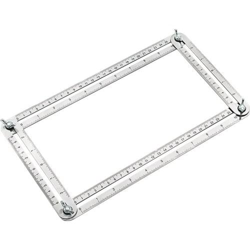 1PCS Stainless Steel Foldable Multi Angle Ruler Template Tool Steel Four-sided Tile Flooring Measuring Tool Craftsmen