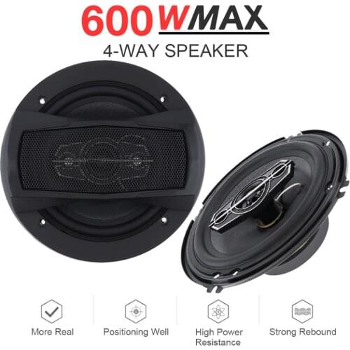 2pcs 6.5 Inch 600W 12V 4 Way Car Coaxial Auto Music Stereo Full Range Frequency Hifi Speakers Non-destructive Installation