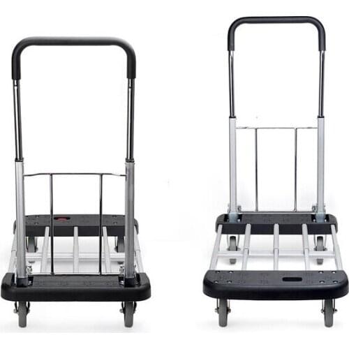 2016 Aluminum alloy folding shopping cart telescopic rod four-wheel trolleys