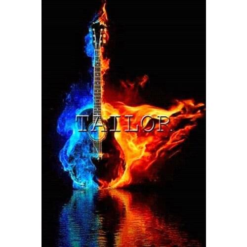 Full square cuadros 5d diamond painting 5D kit set Music violin color flame complet embroidery Cross stitch mosaic dirll drawing