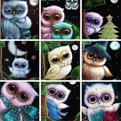 Diamond Painting Owl Full Square/Round Diamond Embroidery Animal Picture Of Rhinestones Home Decor Gift Cross Stitch Handmade