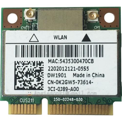 AR5B22 AR9462 DUAL BAND N 2.4G/5G + BLUETOOTH BT half-mini WIRELESS WIFI CARD for ATHEROS DW1901 K2GW5 laptop