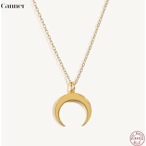 Canner Genuine 925 Sterling Silver Collier Necklace Elegant Minimalist Pendant Chain Necklace For Women Fine Jewelry Collares W5