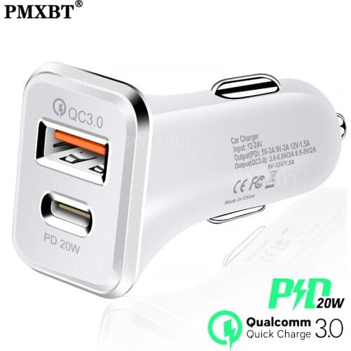 USB Car Charger USB Type C Quick Charge QC 3.0 38W Fast Charging Charger For iPhone Samsung Huawei Xiaomi Redmi PD Type C Phone