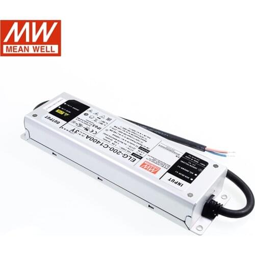 MEAN WELL ELG-200-C1400B 3Y 200W 1400mA 71~142V Constant Current Dimming led driver IP67 Dimmable Meanwell Power Supply