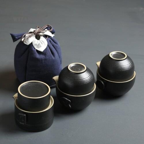 WIZAMONY Chinese Kung Fu Tea set gaiwan teapot teacups fair mug tea sets teaware ceramic gift puer Drinkware travel bag