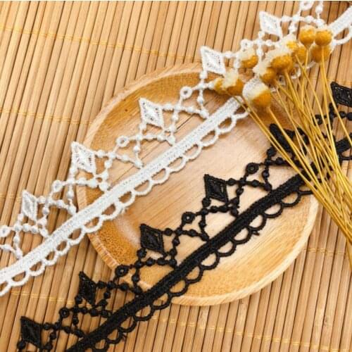 5 Yards 2.5m Width Wide Flower Black White Pendant Lace Trim High Quality Embroidered Lace Fabric Accessories