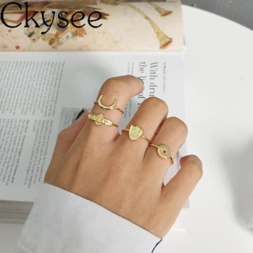 Ckysee New 925-Sterling -Silver Index Finger Atmosphere Ring Adjustable Closed Rings For Woman Fashion Jewelry Gift