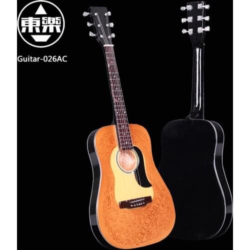 Wooden Handcrafted Miniature Guitar Model guitar-026AC Guitar Display with Case and Stand (Not Actual Guitar! for Display Only!)