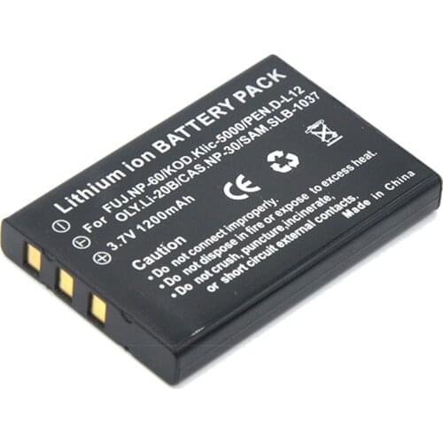 DuraPro 1pc 1200mAh NP-60 NP 60 NP60 Li-ion Battery for Samsung SLB-1037 for Fujifilm NP-60 Kodak KLIC-5000 for Olympus Li-20B