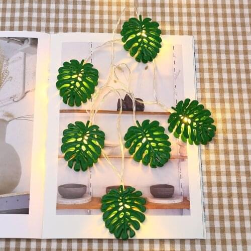 10LED Leaf Garland Lamp for New Year Vine LED Fairy String Lights For Christmas Wedding Party Green Decor