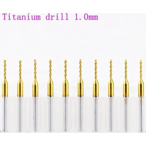 Drill Tools 10pcs 1.0mm Import Carbide PCB Bit, Printed Circuit Board CNC Micro Drill Set, Woodworking Tools Titanium drill bit