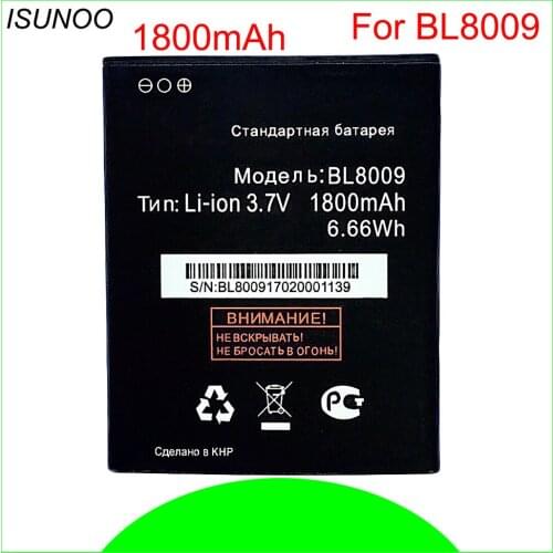 ISUNOO 10pcs/lot BL8009 battery replacement for fly fs451 nimbus 1 bl8009 1800mah batteries