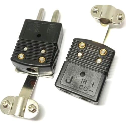 J Type Big Black Color Thermocouple Connector Plug With Clamp