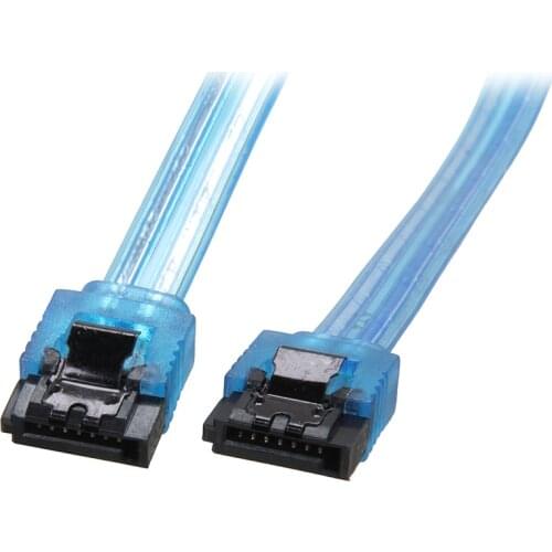 10inch 6Gb/s SATA3 Serial ATA DATA cable with latch Locking for PC Laptop SATA 3.0 SATAIII 6Gbps HDD Hard Drive Disk/SSD-UV Blue