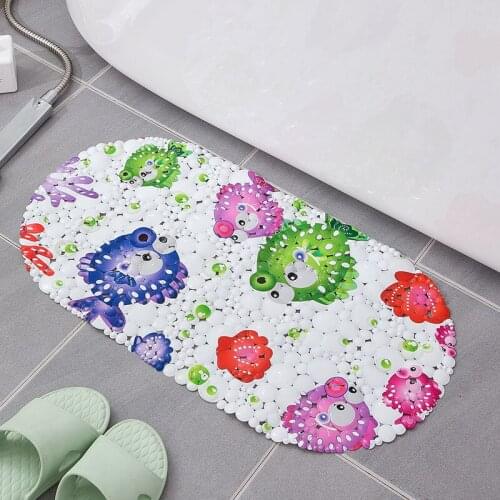Odorless Non Slip Mat Bathroom Hotel Bath and Massage Foot Pad Anime Rug Bathroom Pvc Mat with Suction Cup Kids Carpet