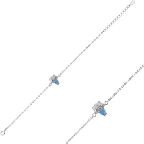 KUTAYDAN 925 Sterling Silver Zircon Stone Cabochons Child Of Wristbands