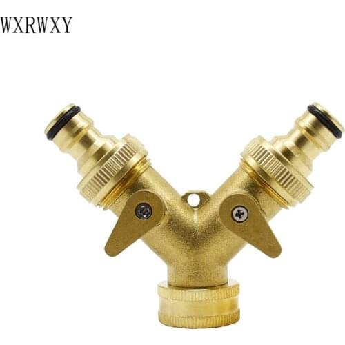 Brass garden tap Female 3/4 2 way tap Y-Connector water irrigation splitter connectors Sealing ring 3/4 Splitter 1pcs