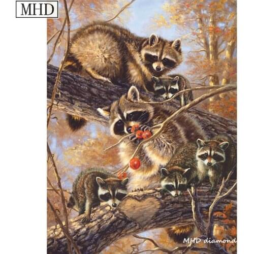 MHD animal full square round rhinestone 5d diy diamond painting cross stitch squirrel crystal mosaic home decoration kit