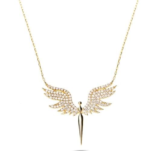 925 Sterling Silver Women Necklace Michael Angel Zircon Stone Gift Birthday Precious Pendant Stylish Chain Luxury Cool