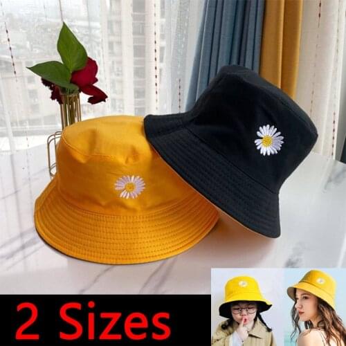 2020 new small daisy bucket hat Double Side Bucket Hat girls Fashion Hip Hop sun Visor Men Women Summer Fisherman Hat Panama ha