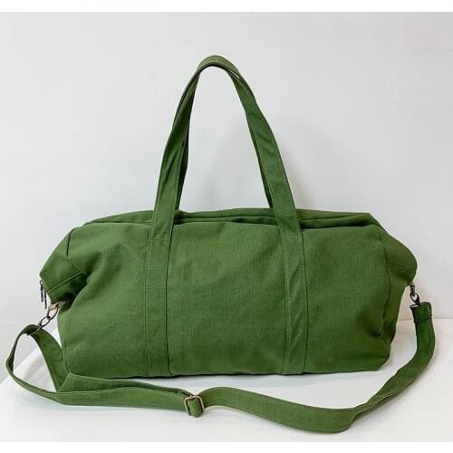 Unisex Simple Travel Handbags Men Women Canvas Shoulder Bags Large Capacity Casual Crossbody Bag Green Black Luggage Bags XA407F