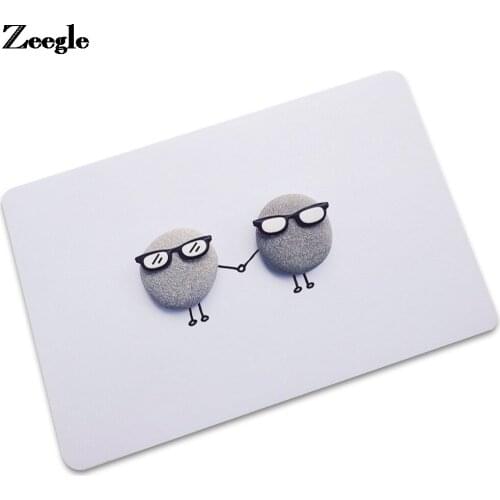 Stone Print Floor Mat Anti-Slip Waterproof Kitchen Rug for Stair Steps Dustproof Entrance Mat Durable Child Bedroom Carpet