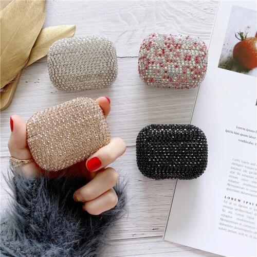 Luxury Crystal Diamond Glitter Bling Hard Wireless Earphone Charging Case For Airpods 1 2 Pro 3 Accessories Sexy Girl Cover