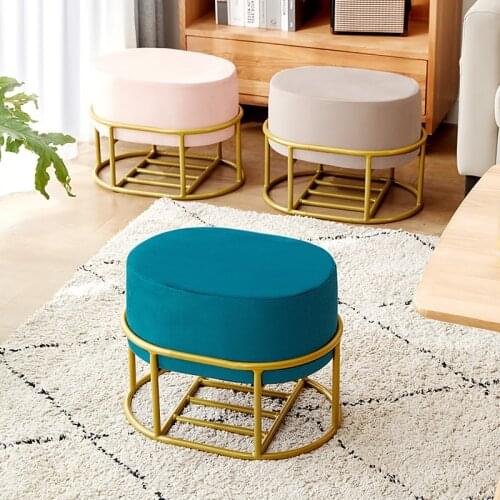 Stools home furniture pouffe for living room ottomans sofa footstool Nordic light luxury Storage oval shoe replacement stool