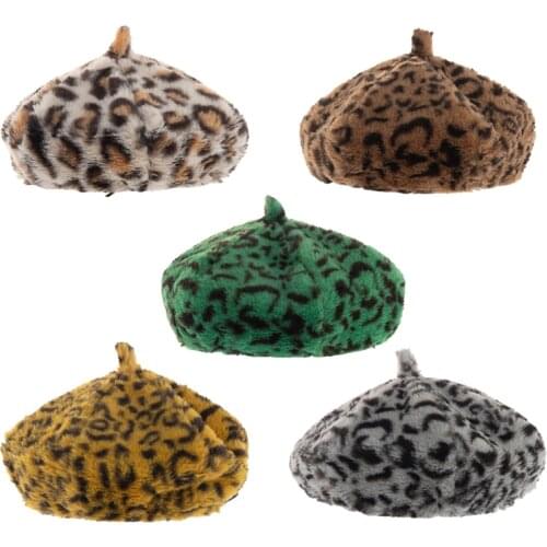 Outdoor Girl Leopard Beret Suitable for Children in Autumn and Winter Soft G2AE