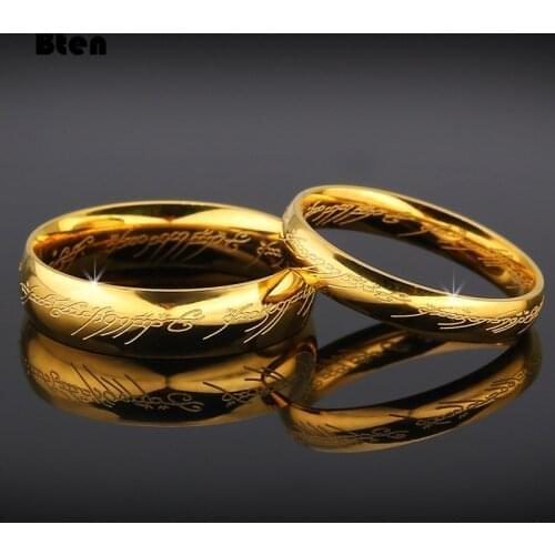 Bten Midi Ring Tungsten One Ring of Power Gold the Movie of Ring Lvers Women and Men Fashion Jewelry Wholesale Free Drop ship