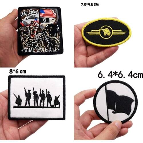 ALL GAVE SOME US ARMY iron on backing funny punk rock embroidered biker motorcycle patches for vest