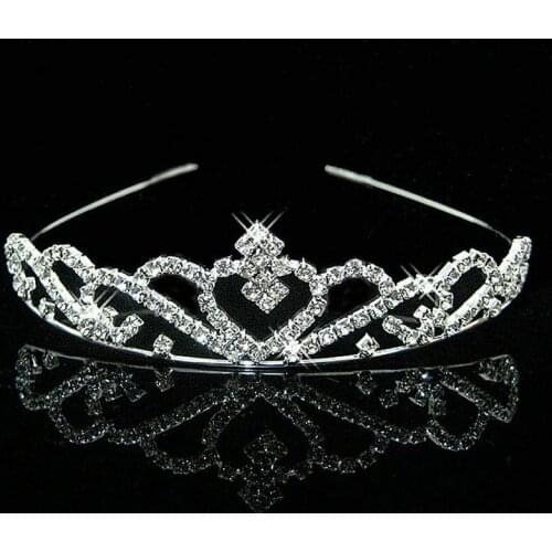 High Quality Wedding party pearl crystal wedding princess headband rhinestone pageant tiaras and crowns for brides Girls hair