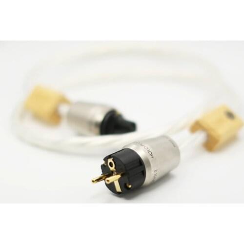 Free shipping Hifi Audio supreme reference power cord with Gold plated EU version power plug connection without Box