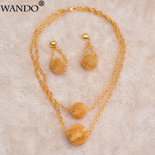 WANDO Gold Color Bead jewelry set Nigeria women jewelry Gold Color Classic Ethiopian/Middle East /African women jewelry