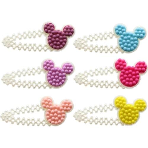 Baby Girl Candy Color Pearls Hair Clip Decoration Accessories DIY Sew For Bow-knot Headband Hair Semi-Finished Product,10Yc18738