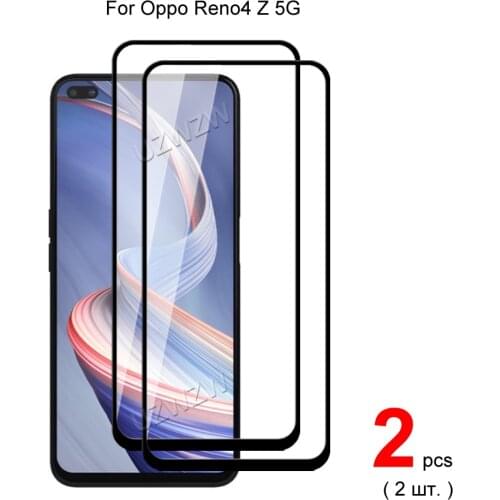 2pcs For Oppo Reno4 Z 5G Full Cover Tempered Glass Screen Protector Protective Glass Guard Film
