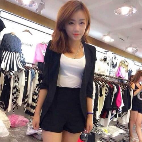 Jacket and Shorts Pants Suits OL 2 Piece Set Shorts Sexy Blazer Tops Suit for Women Femal Clothes Office Clothing Asian Size