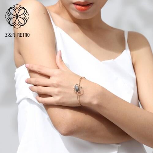 Bracelet & Bangle Vintage Bracelets With Nature Stones Female Decoration Accessories Fashion Jewelry For Womens Engagement Gift