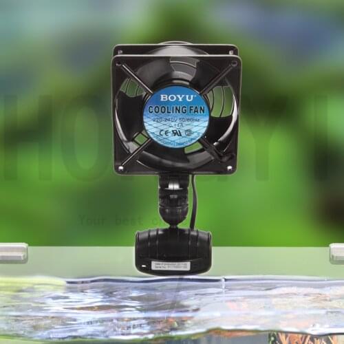 BOYU 1 piece FS-120 15W FS-120A 4W aquarium cooling fan chiller adjustable 360 degrees fish tank temperature control small fan