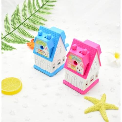 1pcs cute house shape mechanical accessories manual pencil sharpener stationery office school supplies