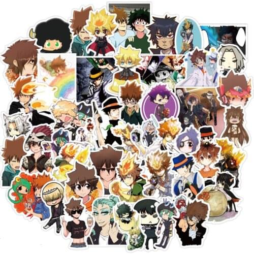 50PCS Japan Anime HITMAN REBORN Waterproof Stationery Fridge Guitar Snowboard Luggage Kid Toys Graffiti Fun Sticker DIY Gifts