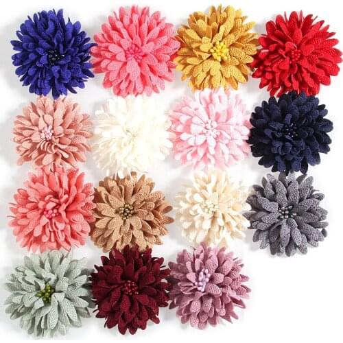 10PCS 7.5CM 3" Artificial Fabric Flower Head DIY Wedding Shoes Headdress Crafts Handmade Accessories Floral Wreath