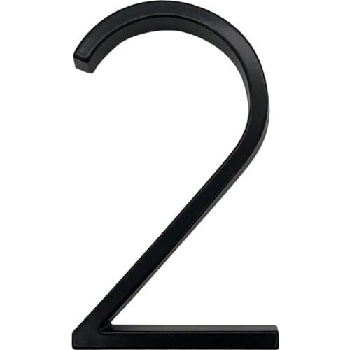 127mm Floating Modern House Number Satin Brass Door Home Address Numbers for House Digital Outdoor Sign Plates 5 Inch. #2