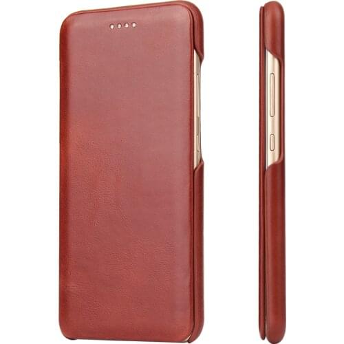 3 Colors Real Natural Cowhide for Huawei P10 5.1'' Automatic Adsorption Business Flip Genuine Leather Cover Phone Case