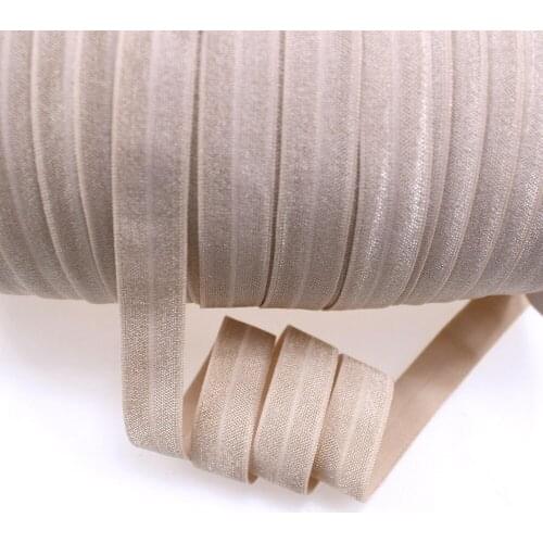 5/8"16mm 50yards Solid Fold Over Elastic 819 champagne high quality elastic band accessories