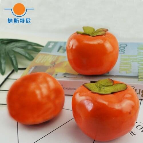 5pcs High imitation fake artificial persimmon Fruit&artificial plastic fake simulated persimmon fruit model